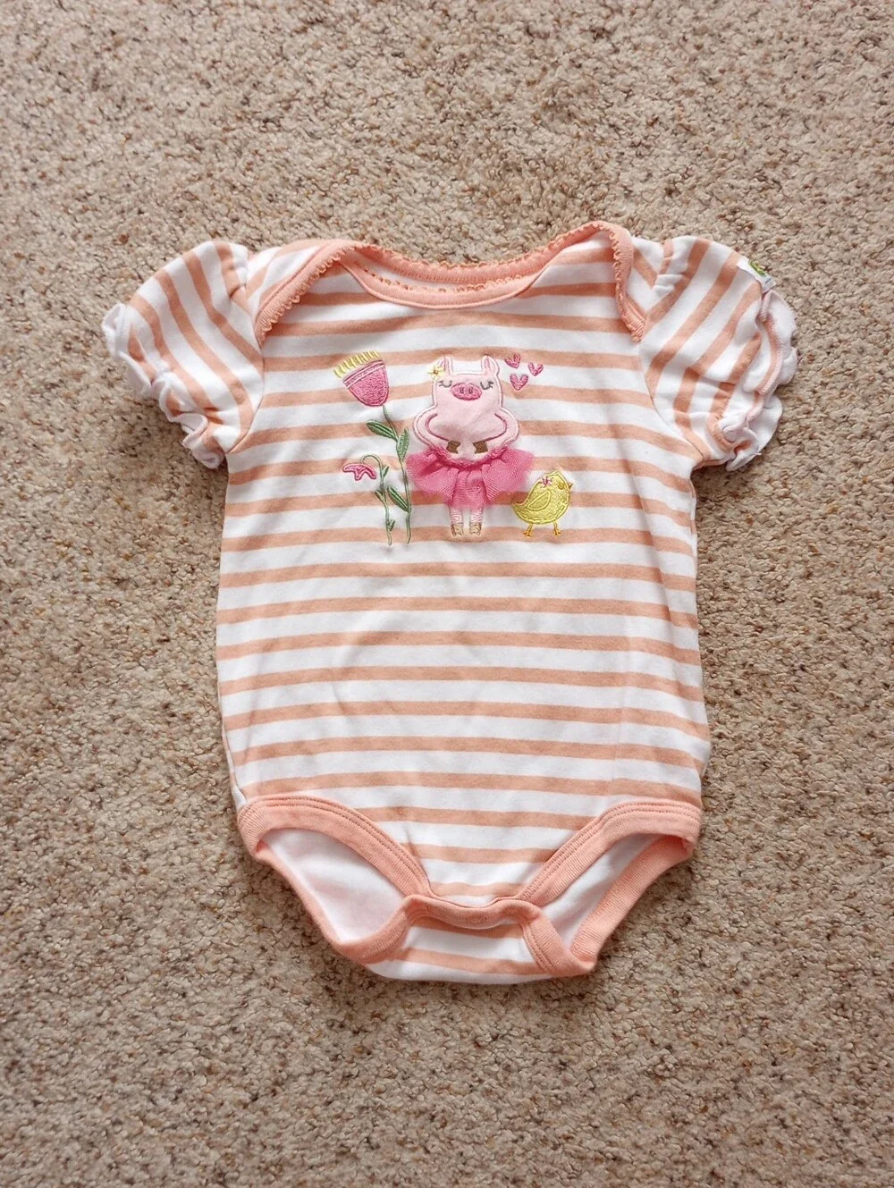 John Deere Baby Girl Onesies Pig Chicken Horses Pink Stripes Polka Dot Cute Farm